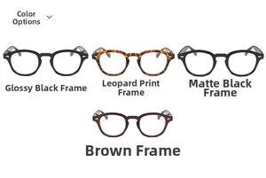 Retro Boston style glasses frames in glossy black, tortoiseshell, matte black and tea colors