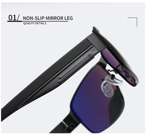 Detail of non-slip matte black sunglasses legs and soft silicone nose pads