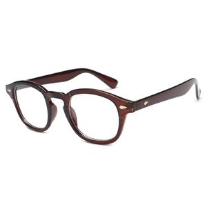 Classic retro round tortoiseshell glasses frame with metal diamond-shaped rivets