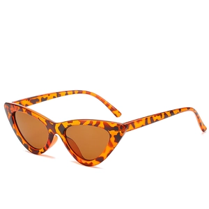 Lunettes de soleil œil de chat rétro avec monture léopard et verres teintés bruns