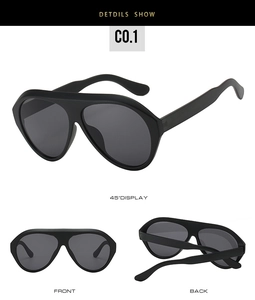 Detailed multi-angle views of oversized black aviator sunglasses with matte frames