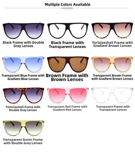 Lunettes de soleil oversize à dessus plat déclinées en dix coloris de montures