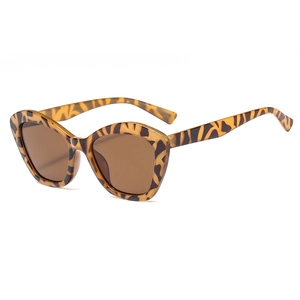 Trendy leopard print cat-eye sunglasses for women with brown lenses and sleek retro frames