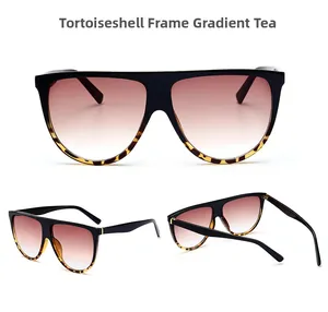 Vue en trois angles d'une monture écaille et verres dégradés marron sur lunettes de soleil
