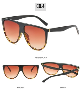 Trois angles de lunettes de soleil oversize à sommet plat avec détails en écaille et dégradé