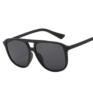 Lunettes De Soleil Carrées Style Pilote Double Pont Monture PC Verres AC UV400 Teintées Dégradé Hommes Femmes
