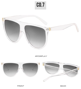 Vues multiples de lunettes de soleil oversize avec monture transparente et verres dégradés