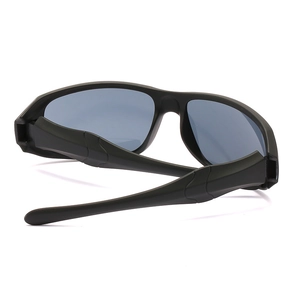 Outdoor cycling sports sunglasses for men featuring matte black frame and wraparound design