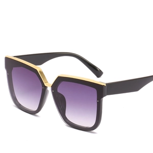 Lunettes De Soleil Carrées Surdimensionnées Protection UV400 Bordure Métallique Verres Dégradés Mode Tendance Hommes Femmes
