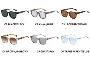 Collection de six lunettes de soleil rétro surdimensionnées de couleurs variées