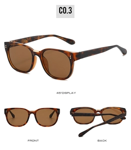 Lunettes de soleil rétro écaillées avec verres bruns présentées sous plusieurs angles