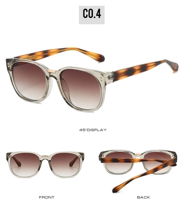 Vues multiples de lunettes de soleil gris champagne avec branches en écaille de tortue