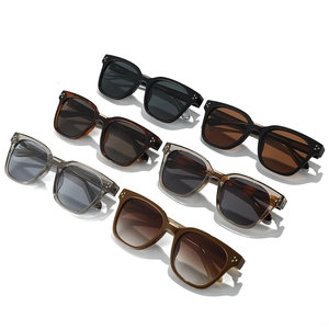 Classic square frame sunglasses set in assorted colors with retro metallic rivet details