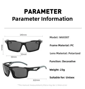 Spécifications de taille pour lunettes de soleil de sport avec monture de 145 mm de large