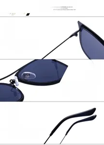 Detailansicht der Metallbügel, Silikon-Nasenpads und ergonomischen Ohrbügel der Sonnenbrille
