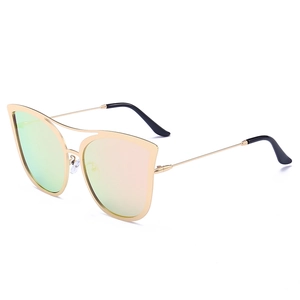 Mode Katzenaugen Sonnenbrille mit Goldmetallrahmen und polarisierten Verlaufsgläsern