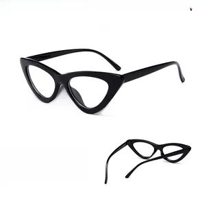 Classic black cat-eye eyeglass frames shown from multiple angles in a studio view