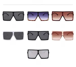 Detailed grid view showcasing seven stylish oversized square frame sunglasses in varied colors