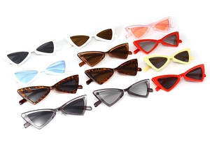 Detailed collection of triangle cat eye sunglasses in multiple vibrant fashion colors
