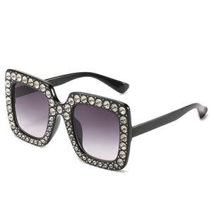 Oversized Quadratische Sonnenbrille Für Damen Strass PC Rahmen UV400 Schutz Mode Party Brillen