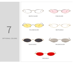 Détail de 7 lunettes de soleil rétro à petit cadre métallique et verres colorés variés