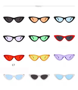 Grid view showing twelve colorful cat eye sunglasses with diverse frame and lens options