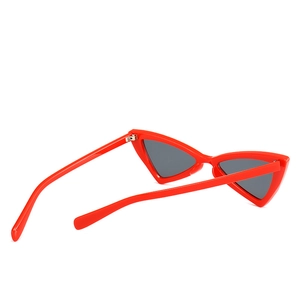 Trendy red butterfly cat-eye sunglasses with sharp triangular dark lenses