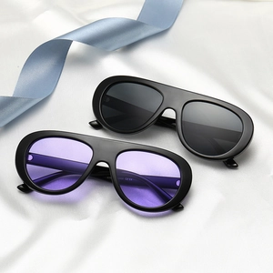Fashion oversized square sunglasses with UV400 protection on premium white silk fabric
