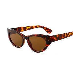 Classic tortoiseshell cat eye sunglasses with brown lenses shown from a 45-degree angle
