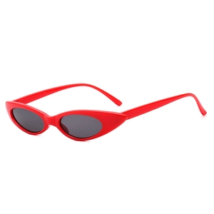 Retro Narrow Cat Eye Sunglasses For Women UV400 Protection Plastic Frame PC Lens Vintage Fashion Street Eyewear