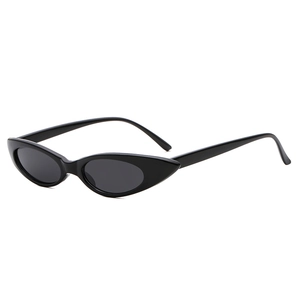 Classic black cat eye sunglasses for women with a vintage narrow frame design