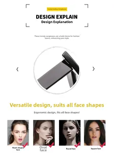 Detailed view of durable sunglasses hinges and universal fit for various face shapes