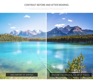 Polarized lens detail showing visual contrast for clarity and color restoration