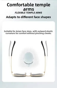 Detail showing flexible golden metal temple arms on square frame sunglasses for comfort
