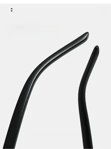 Detail of curved black sunglasses legs designed for a comfortable and ergonomic fit