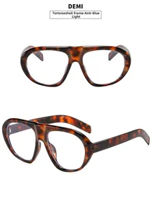 Macro detail of tortoiseshell aviator sunglasses with blue light blocking lenses