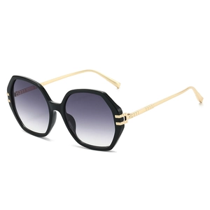 Lunettes De Soleil Hexagonales Surdimensionnées Protection UV400 Monture Plastique Métal Tendance Rétro Femmes Hommes