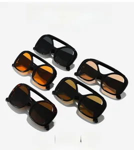 Group display of trendy Y2K oversized sunglasses with thick frames and colorful lenses