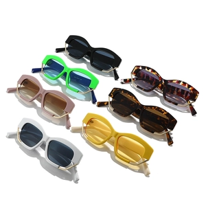 Fashionable oversized polygonal sunglasses in seven colors with mixed metal frame