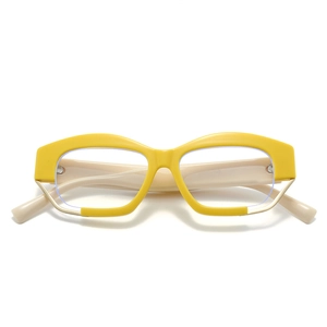 Irregular Large Frame Blue Light Blocking Glasses PC Frame Metal Accent Hip Hop Style Fashion For Women Optical