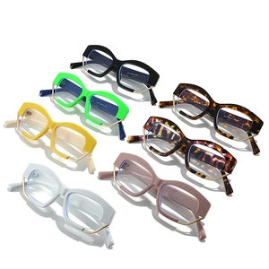 Multiple colors of irregular large frame anti-blue light glasses with metal lower rims