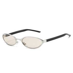 Lunettes De Soleil Yeux De Chat Ovales Monture Métal Verres PC Protection UV400 Y2K Mode Futuriste Pour Hommes Femmes