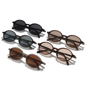 Retro TR90 round frame sunglasses for men and women available in five assorted colors