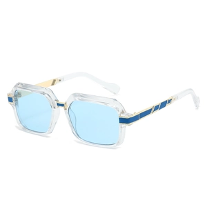 Lunettes De Soleil Carrées Vintage Protection UV400 Monture Plastique Métal Verres PC Mode Rétro Homme Femme