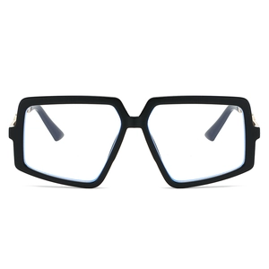 Monture de lunettes carrée noire oversize avec verres anti-lumière bleue tendance