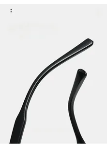 Detail of ergonomic curved black glasses legs for comfortable and secure wearing