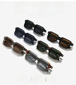 Macro view of assorted retro square sunglasses featuring decorative rice nail accents