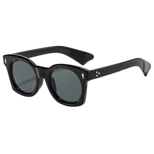 Lunettes De Soleil Carrées Vintage Protection UV400 Monture PC Verres AC Mode Rétro Streetwear Hommes Femmes Rivets