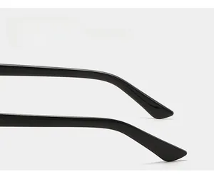 Close-up of ergonomic curved eyeglass temples for anti-slip and comfortable fit