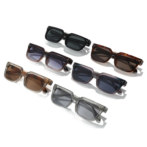Lunettes de soleil polarisées carrées colorées avec trois points métalliques sur monture